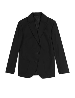 Girls&#39; Longer Length Adjust a Cuff Crease Resistant Blazer with Triple Action Stormwear&trade;